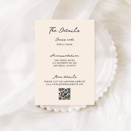 Whimsical Quirky Handwritten Wedding Details Begleitkarte