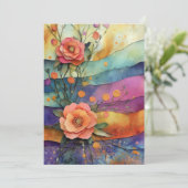 Whimsical Quirky Paper Blume Hallo Flat Karte (Stehend Vorderseite)