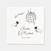 Whimsical Quirky Retro Fun Französisch Engagement  Serviette (Vorderseite)