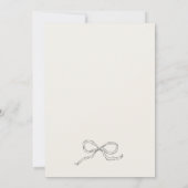Whimsical Quirky Retro Hand Drawn Bow Wedding Einladung (Rückseite)