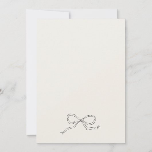 Whimsical Quirky Retro Hand Drawn Bow Wedding Einladung (Rückseite)