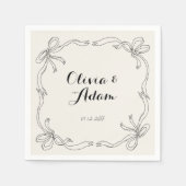 Whimsical Quirky Retro Hand Drawn Bow Wedding Serviette (Vorderseite)