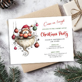 Whimsical Quirky Santa Editable Christmas Party Einladung