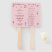 Whimsical Quirky Squiggles Pink Wedding Program Fächer (Vorne und Hinten)