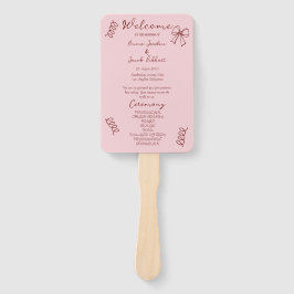 Whimsical Quirky Squiggles Pink Wedding Program Fächer