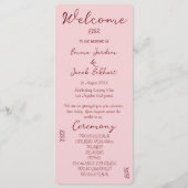 Whimsical Quirky Squiggles Pink Wedding Programm (Vorderseite)