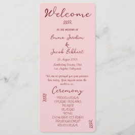 Whimsical Quirky Squiggles Pink Wedding Programm