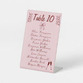 Whimsical Quirky Squiggles Pink Wedding Sockelschild (Vorderseite)