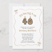 Whimsical Quirky Wavy Border 40. Geburtstag Einladung (Vorderseite)