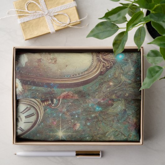 Whimsical Rabbit Alice Uhren Wunderland Dekoupage Seidenpapier (Geschenk)