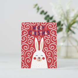 Whimsical Rabbit Frohe Weihnachtskarte Feiertagskarte