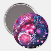 Whimsical Rabbit 'Glamour Bunny' Personalisiert Magnet (Vorderseite/Rückseite)