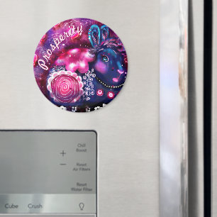 Whimsical Rabbit 'Glamour Bunny' Personalisiert Magnet