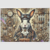 Whimsical Rabbit Gothic Steampunk Decoupage Seidenpapier (Vorderseite)