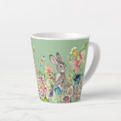 Whimsical Rabbit Minze Green Chinoiserie Floral Milchtasse (Rechte Ecke)