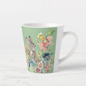Whimsical Rabbit Minze Green Chinoiserie Floral Milchtasse (Rechts)