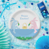 Whimsical Rabbits Easter Paper Plate Pappteller (Party)