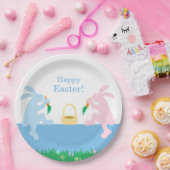 Whimsical Rabbits Easter Paper Plate Pappteller (Party)