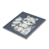 Whimsical Raccoon Night Woodland Cottage Scene Fliese (Seite)