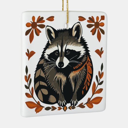 Whimsical Raccoon Woodland Animal Folks oder Triba Keramikornament (Rechts)