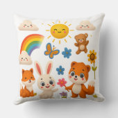 Whimsical Rainbow Animals Decorative Pillow Kissen (Rückseite)