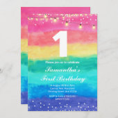 Whimsical Rainbow Birthday Einladung (Vorne/Hinten)