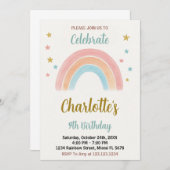 Whimsical Rainbow Birthday Einladung (Vorne/Hinten)