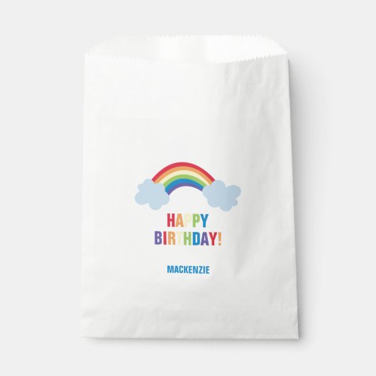 Whimsical Rainbow Birthday Goodie Bags Geschenktütchen (Vorderseite)