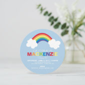 Whimsical Rainbow Birthday Party Einladung (Stehend Vorderseite)