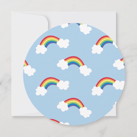 Whimsical Rainbow Birthday Party Einladung (Rückseite)