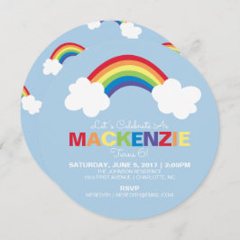 Whimsical Rainbow Birthday Party Einladung