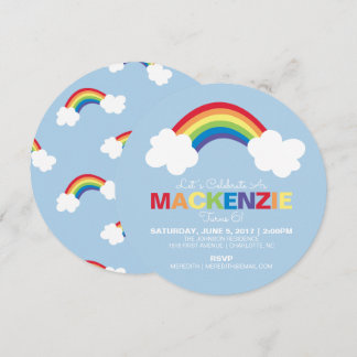 Whimsical Rainbow Birthday Party Einladung