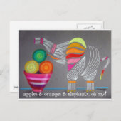 Whimsical Rainbow Elephant Art auf Postkarte (Vorne/Hinten)