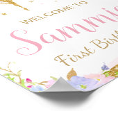 Whimsical Rainbow Fairy Geburtstagsparty Willkomme Poster (Ecke)