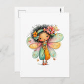 Whimsical Rainbow Fairy Postcard Postkarte (Vorne/Hinten)