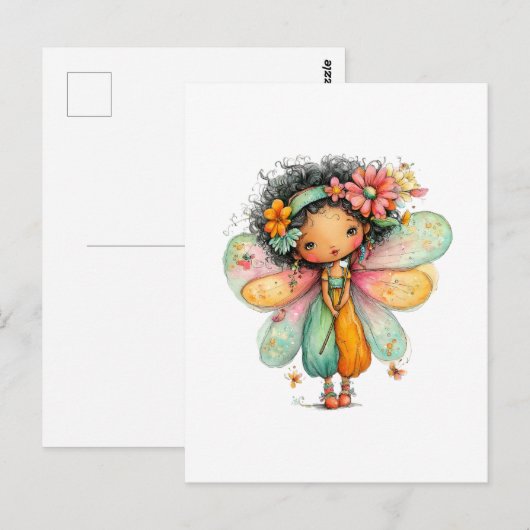 Whimsical Rainbow Fairy Postcard Postkarte (Vorne/Hinten)