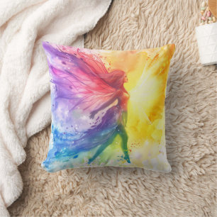 Whimsical Rainbow Fairy - verzauberter Kernpunkt Kissen