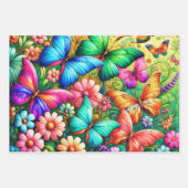 Whimsical Rainbow Garden mit Schmetterlingen Geschenkpapier Set (Vorderseite 3)