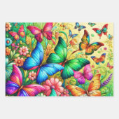 Whimsical Rainbow Garden mit Schmetterlingen Geschenkpapier Set (Vorderseite 2)