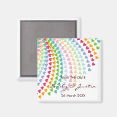 Whimsical Rainbow Heart Sprinkles Save the Date Magnet (Vorderseite/Rückseite)
