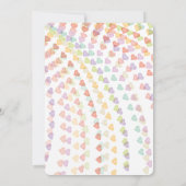 Whimsical Rainbow Hearts Colorful Baby Sprinkle Einladung (Rückseite)