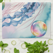 Whimsical Rainbow Jellyfish Watercolor Design Geschirrtuch (Gefaltet)