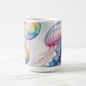 Whimsical Rainbow Jellyfish Watercolor Design Kaffeetasse (Mittel)