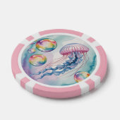 Whimsical Rainbow Jellyfish Watercolor Design Pokerchips (Einzeln)