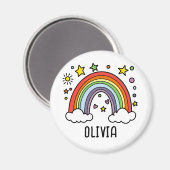 Whimsical Rainbow Personalisiert Girls Magnet (Vorderseite/Rückseite)