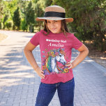Whimsical Rainbow Rainbow Reittier Birthday Party T-Shirt<br><div class="desc">verwandeln Sie den Geburtstag Ihres Kindes in eine Whimsikäre Reittiere Extravaganza mit einem hübschen weißen Pferd mit einem blumigen Regenbogenmane. Schmetterlinge schmücken dieses majestätische Pferd. Lassen Sie sich zu einem Geburtstagsfest verzaubern, das ebenso bezaubernd wie reizvoll ist! Unser Party "Weiße Blütenpferde" bringt die Schönheit und Anmut eines majestätischen Stechens in...</div>