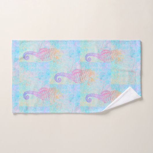 Whimsical Rainbow Sea Horse Handtuch (Handtuch)