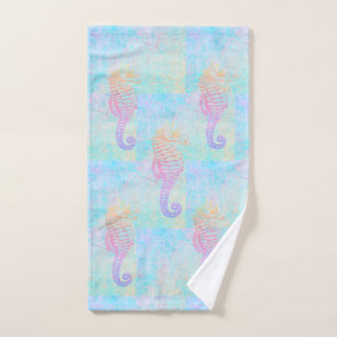Whimsical Rainbow Sea Horse Handtuch
