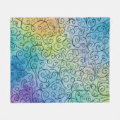 Whimsical Rainbow Swirbel Muster Abstrakt farbig Fleecedecke (Vorderseite (Horizontal))