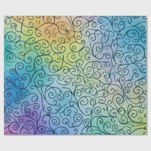 Whimsical Rainbow Swirbel Muster Abstrakt farbig Geschenkpapier